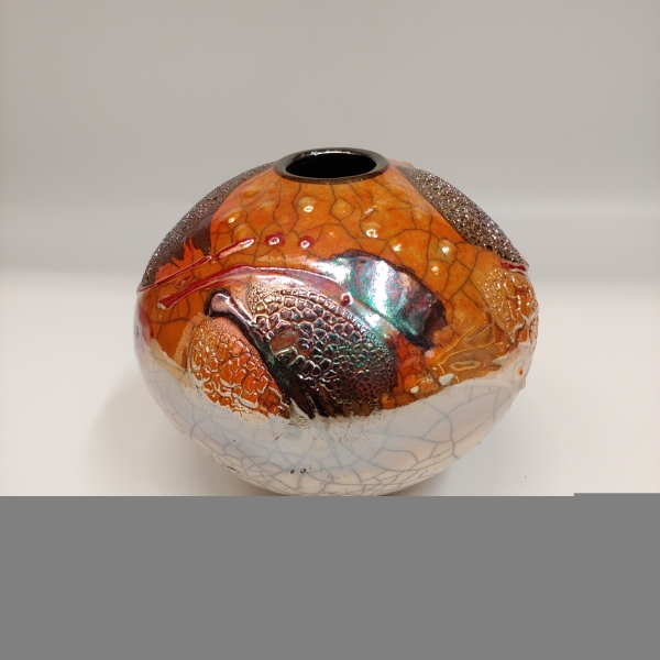 Click to view detail for #221173 Raku Vase 3x Fired 5x5 $32